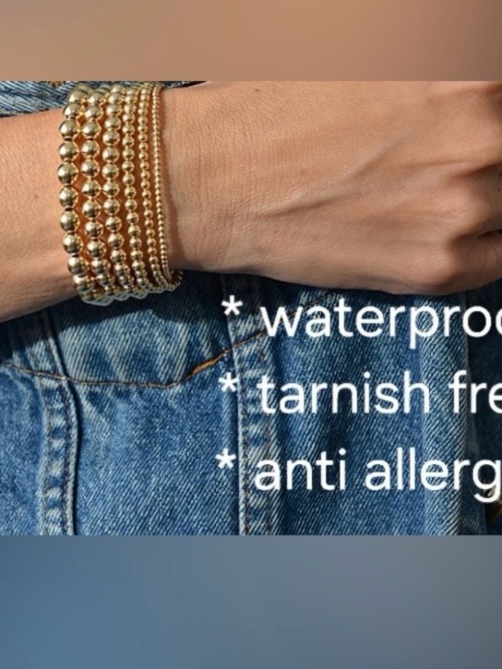 Sterling Silver & 14K Gold Filled Bracelet; non tarnish; sweat & water proof. - Picture 4 of 5